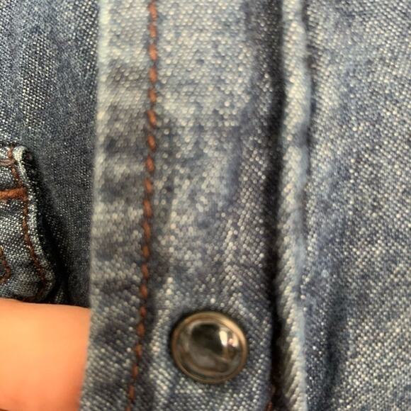 Diesel Denim Western Cowboy Shirt Long Sleeve Snap Button Up Women's Small - Picture 6 of 12